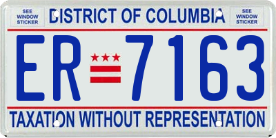 DC license plate ER7163