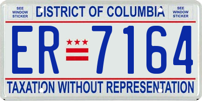 DC license plate ER7164
