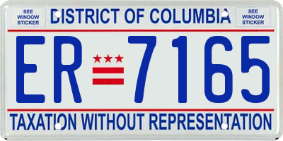 DC license plate ER7165