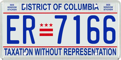 DC license plate ER7166