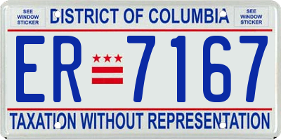DC license plate ER7167