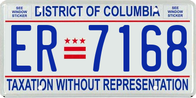 DC license plate ER7168