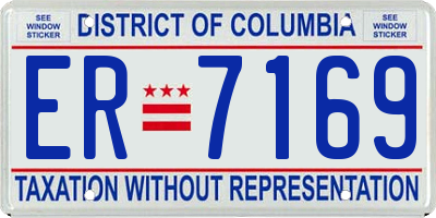 DC license plate ER7169