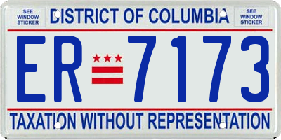 DC license plate ER7173