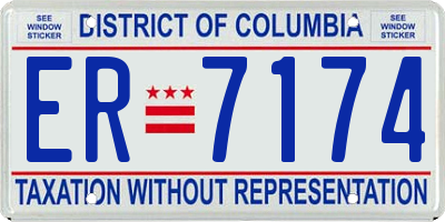 DC license plate ER7174