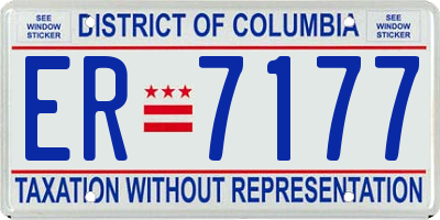 DC license plate ER7177