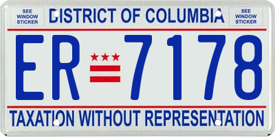 DC license plate ER7178