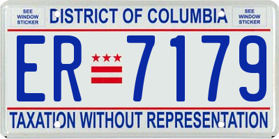DC license plate ER7179