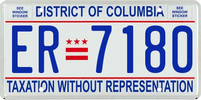 DC license plate ER7180