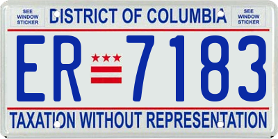 DC license plate ER7183