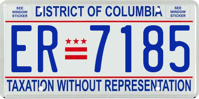 DC license plate ER7185