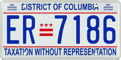 DC license plate ER7186