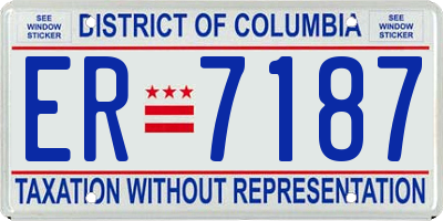 DC license plate ER7187