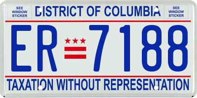 DC license plate ER7188