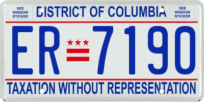 DC license plate ER7190