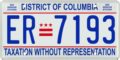 DC license plate ER7193