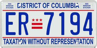DC license plate ER7194