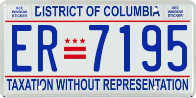 DC license plate ER7195
