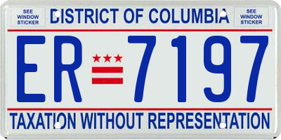 DC license plate ER7197