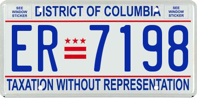 DC license plate ER7198