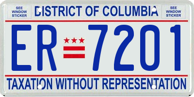 DC license plate ER7201