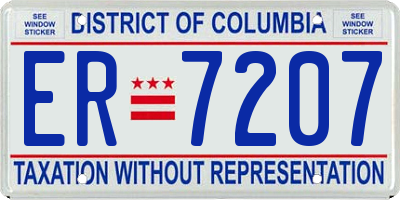 DC license plate ER7207