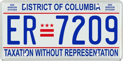 DC license plate ER7209