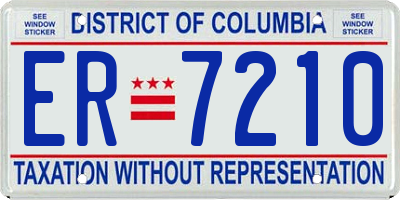 DC license plate ER7210