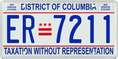 DC license plate ER7211