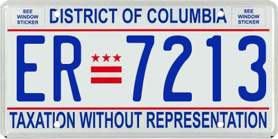 DC license plate ER7213