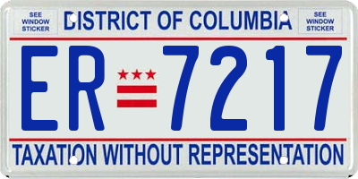 DC license plate ER7217