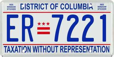 DC license plate ER7221
