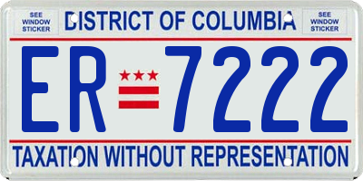 DC license plate ER7222