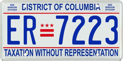 DC license plate ER7223