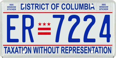 DC license plate ER7224