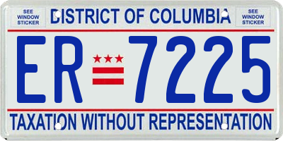 DC license plate ER7225