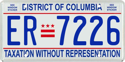 DC license plate ER7226