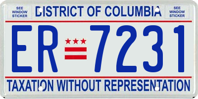 DC license plate ER7231