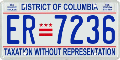DC license plate ER7236