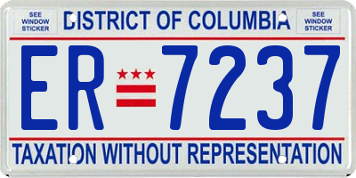 DC license plate ER7237