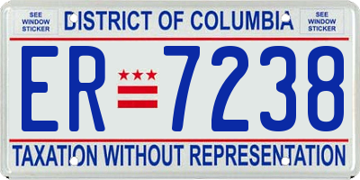 DC license plate ER7238