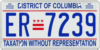 DC license plate ER7239