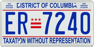 DC license plate ER7240