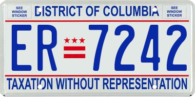 DC license plate ER7242
