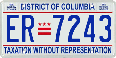 DC license plate ER7243