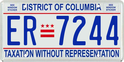 DC license plate ER7244