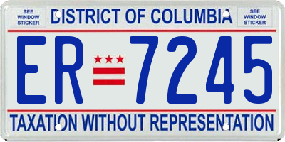 DC license plate ER7245