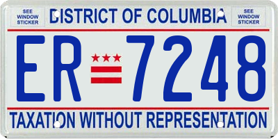 DC license plate ER7248