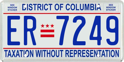 DC license plate ER7249