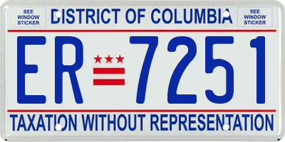 DC license plate ER7251